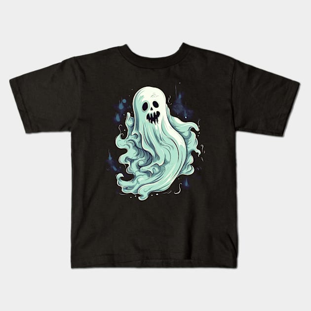 Eerie Halloween Ghoul Art - Spooky Season Delight Kids T-Shirt by Captain Peter Designs